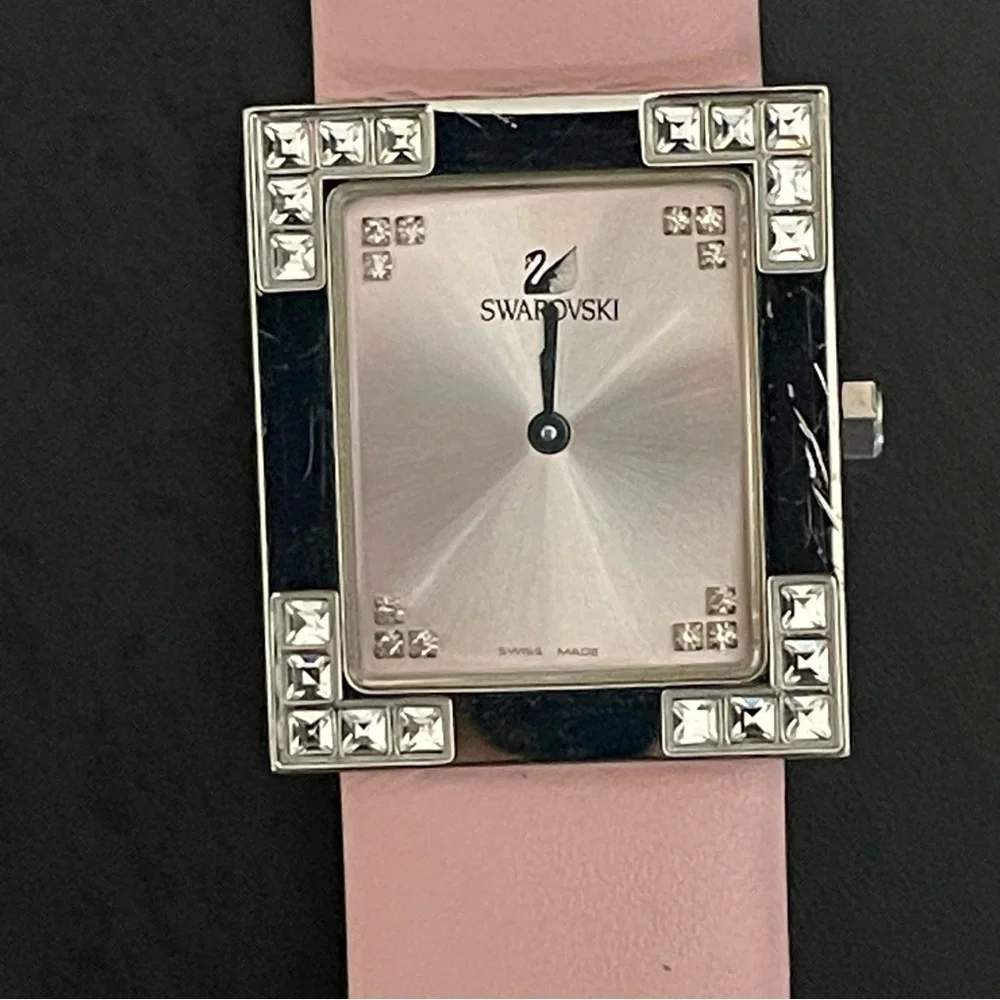 Swarovski Women's Watch Crystal Accents Light Pink Strap Vintage